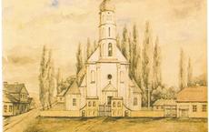 Костел Троицкий (Ружаны), рис. Н. Орды, 1863 г.